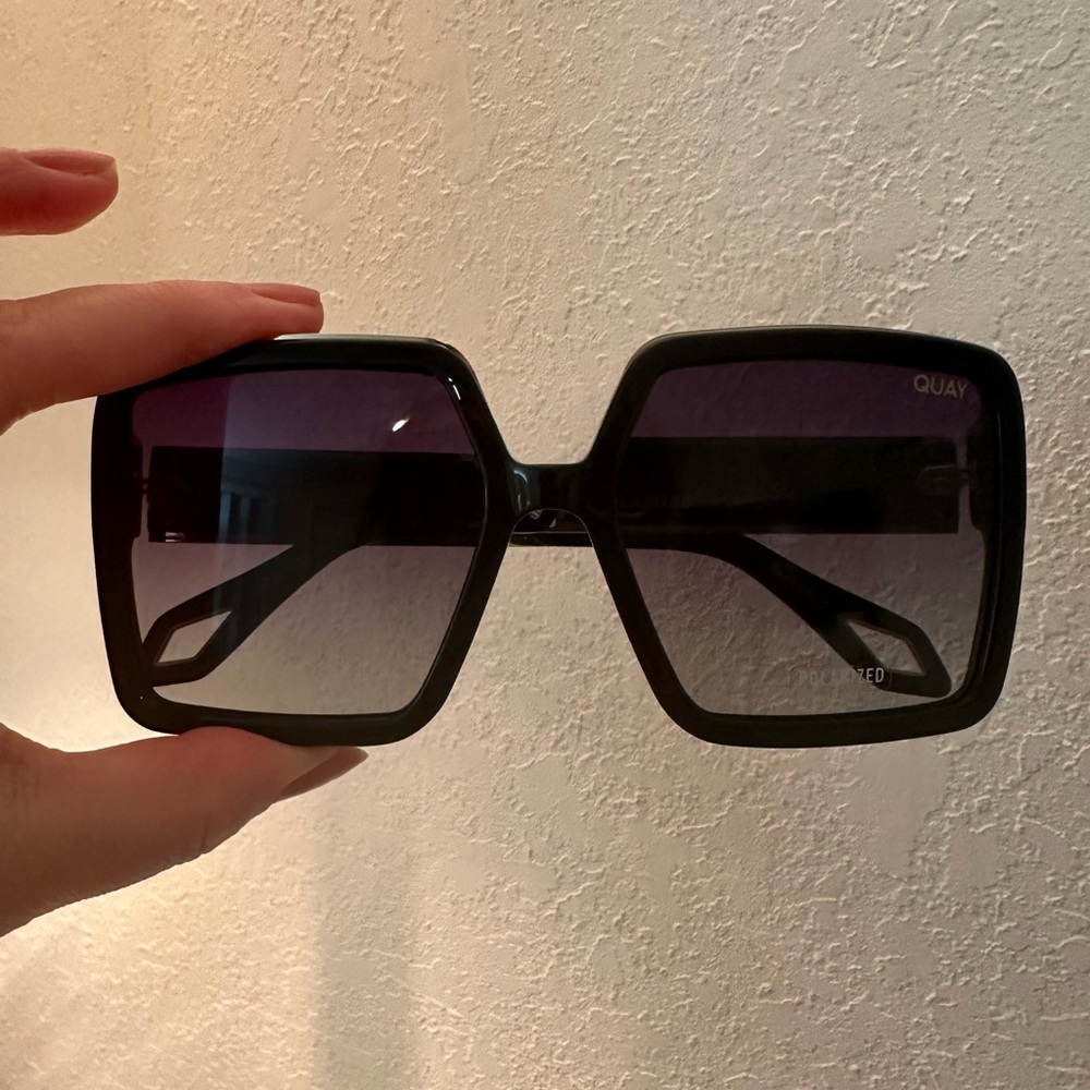 Quay Australia Black Oversized Almost Ready Sunglasses